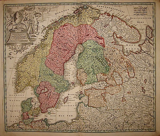 Seutter Matthaeus (1678-1757) Synopsis Plagae Septemtrionalis, sive Sueciae Daniae, et Norwegiae Regn. accuratissime delineatum 1740 ca. Augsburg